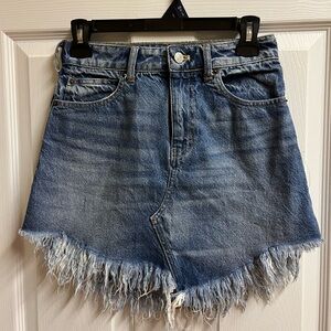 We The Free Blue Denim Skirt